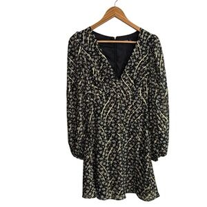 Nasty Gal Womens Dress 2 Black Gold Floral Daisy Baby Doll Mini Fairy Forest